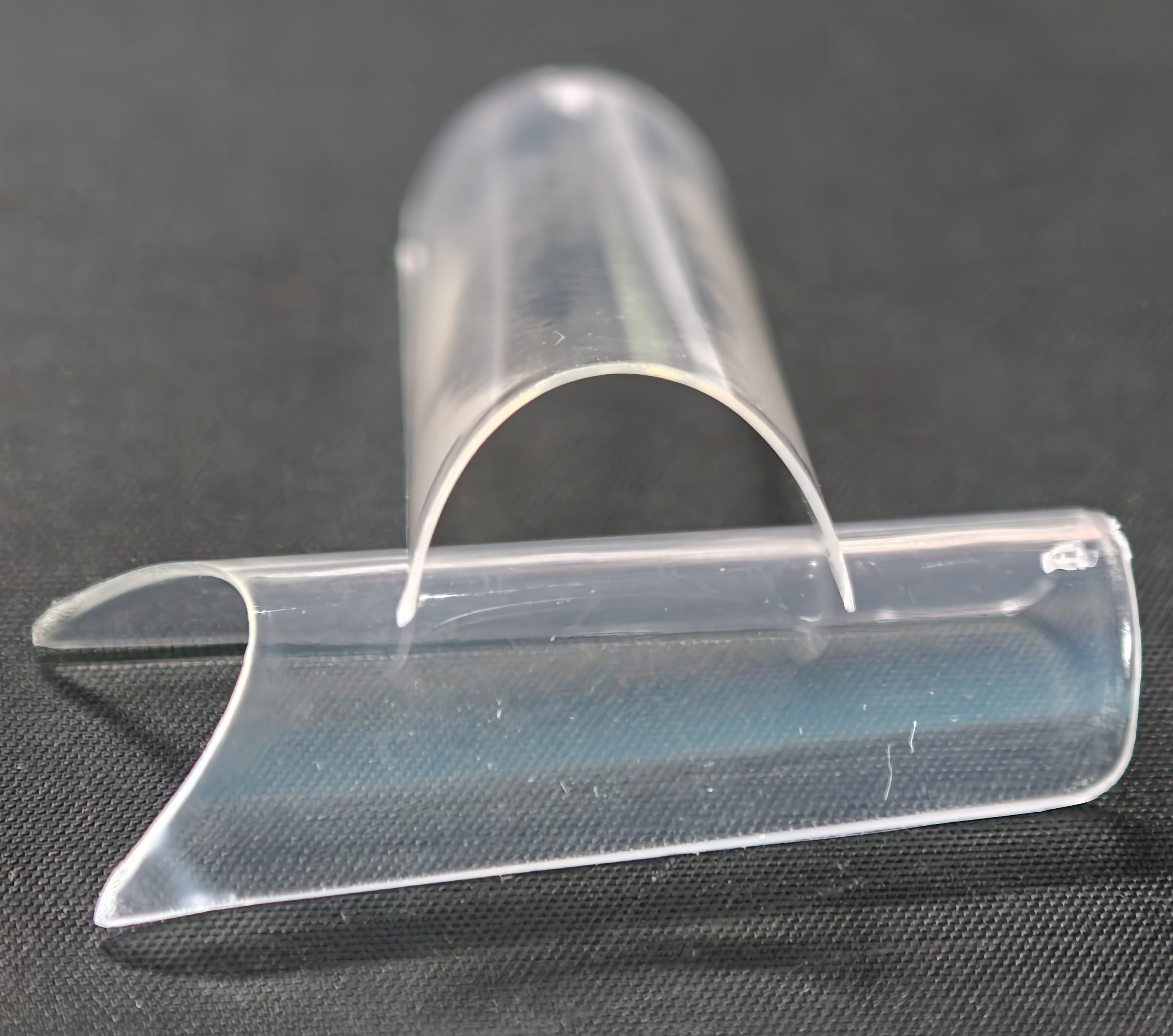 100 quadratische transparente Kapseln, gerade, ohne Kerbe – 10 Größen