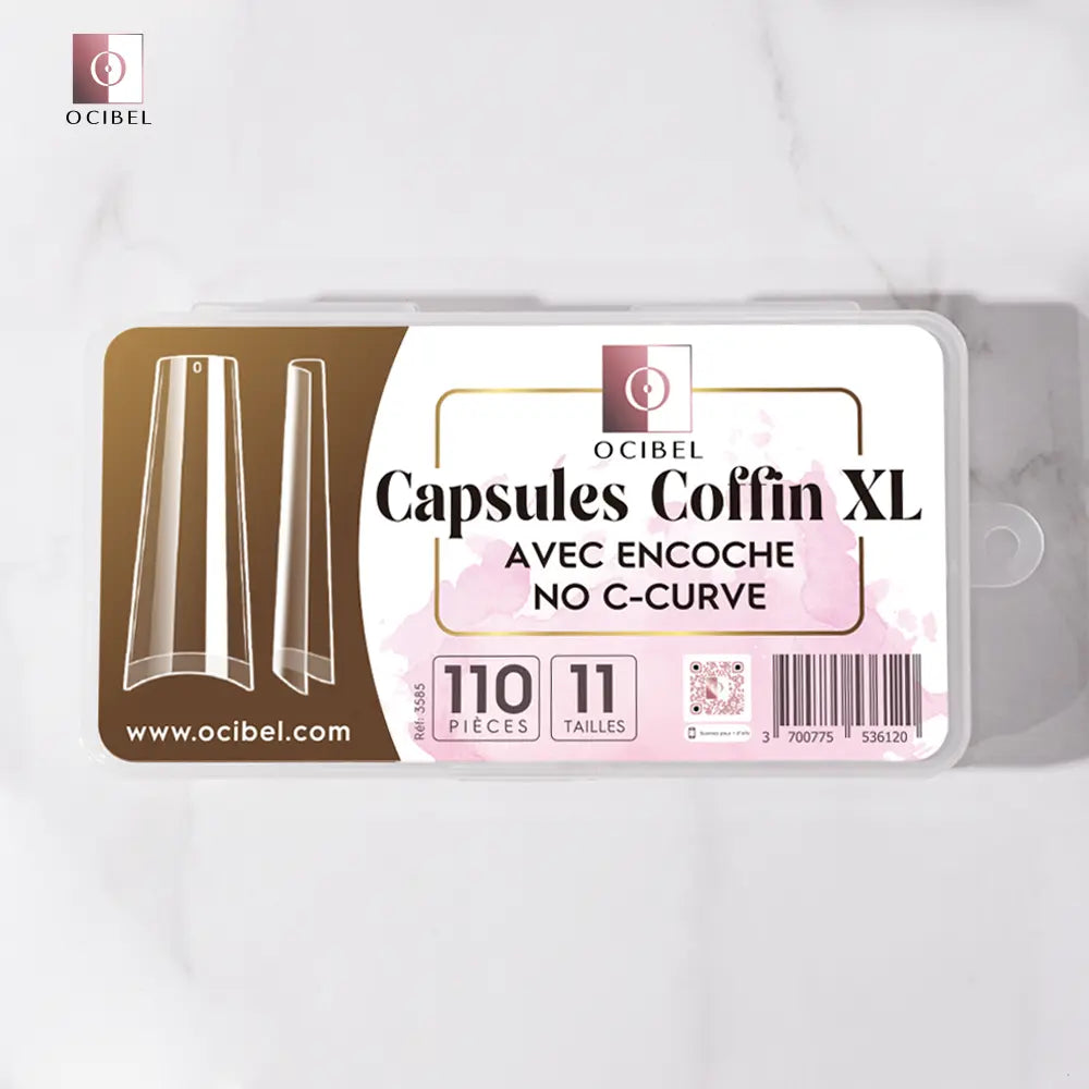 Capsules Soft Gel Coffin XL No Curve Transparente avec petite encoche - 110 Pièces OCIBEL