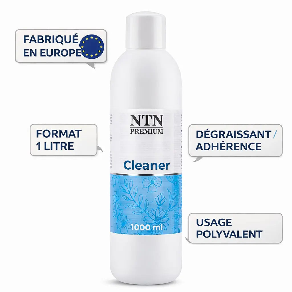 Cleaner Ongles Dégraissant Premium 1 L – Préparation Plaque Ongle – Améliore l’Adhérence – Retire Couche Collante – Gel UV Semi-Permanent – Usage Professionnel OCIBEL