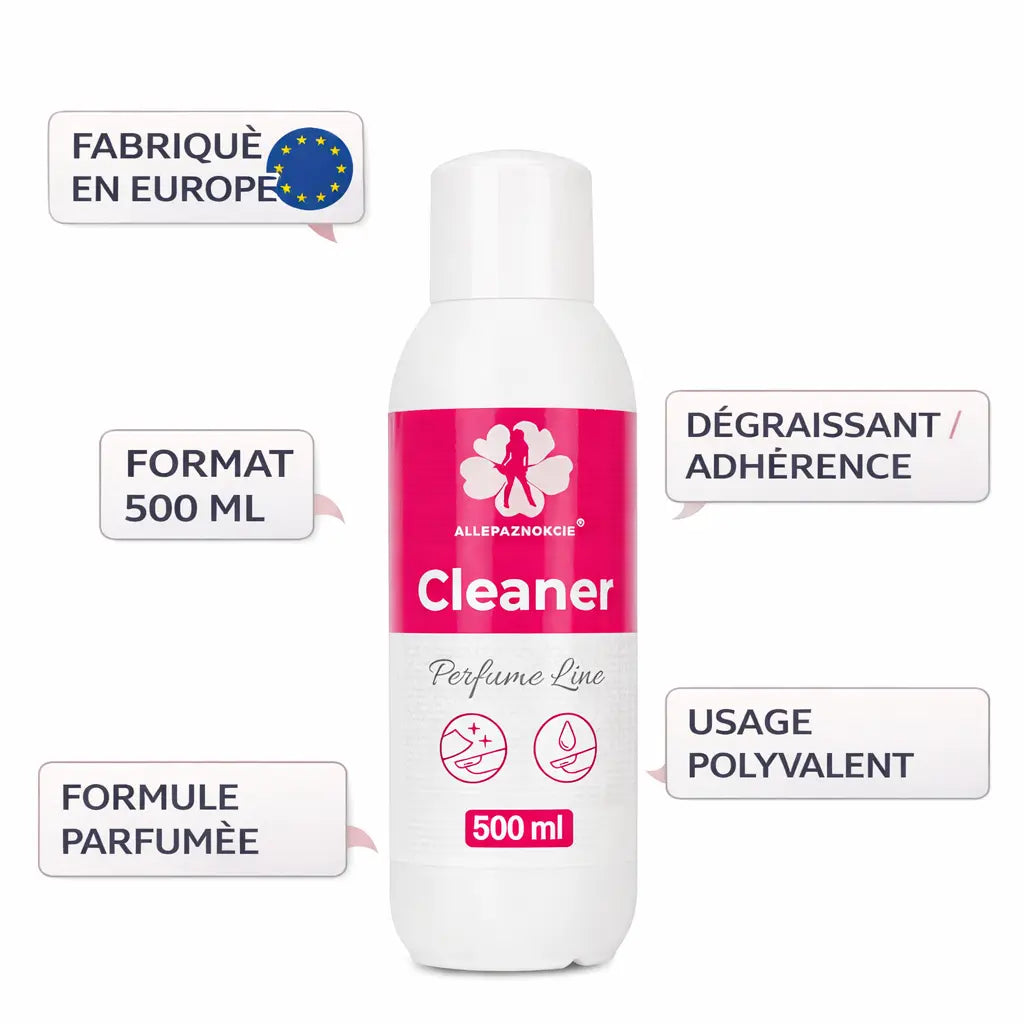 Cleaner Ongles Parfumé 500 ml – Retrait Couche Collante – Dispersion Gel UV & Vernis Semi-Permanent – Nettoyage & Finition – Usage Professionnel – Format 500 ml OCIBEL