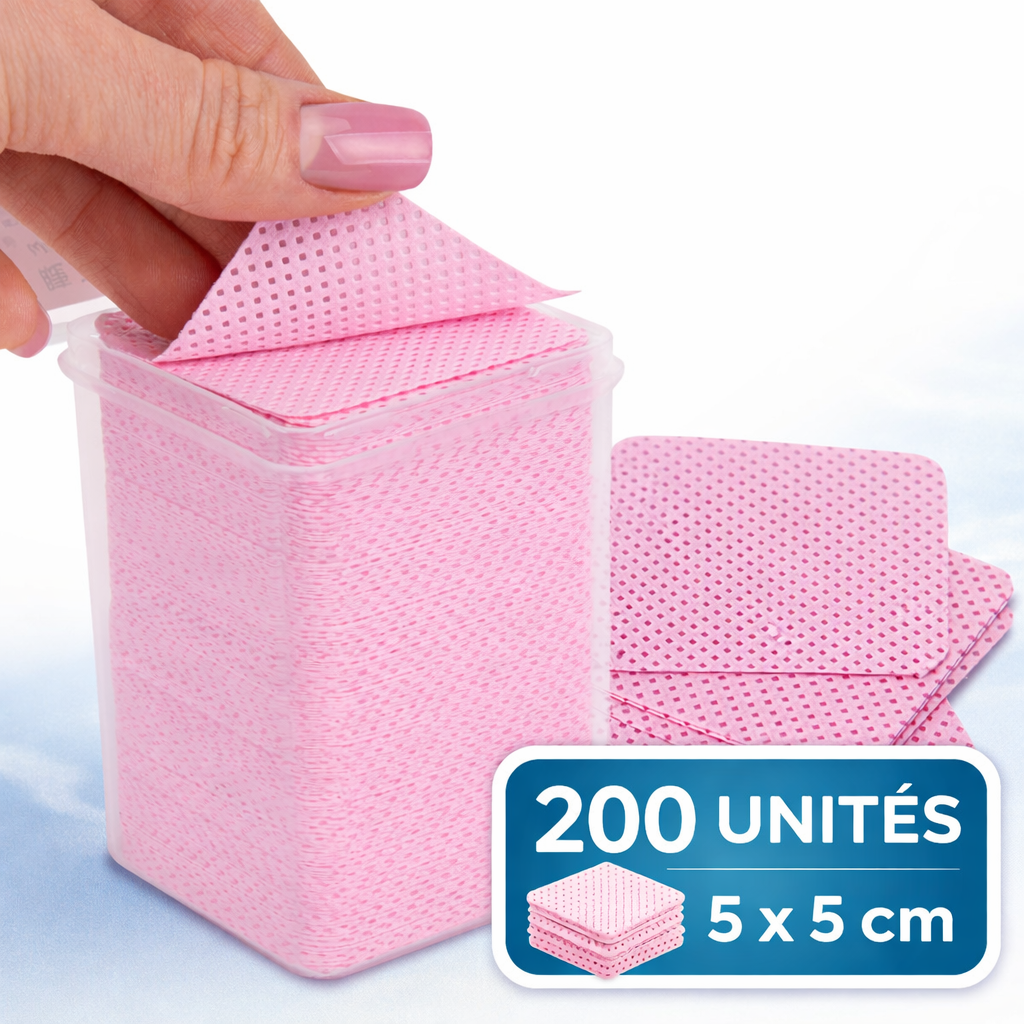 Cotons sans peluches perforés roses 5,5 cm – Boîte de 200 OCIBEL