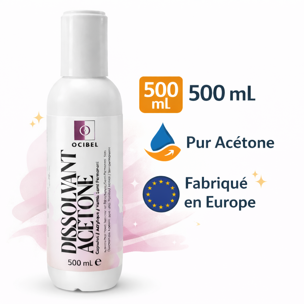 Dissolvant Capsules, VSP, Gels, Acrylique – Pure Acétone 500 ml OCIBEL