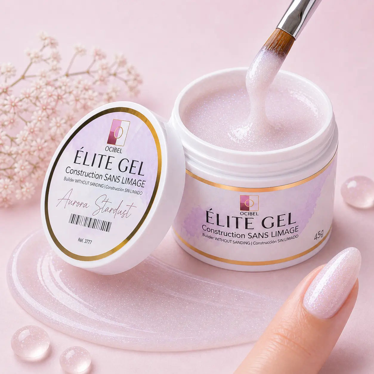 Élite - Gel Construction SANS LIMAGE 45g - Aurora Stardust