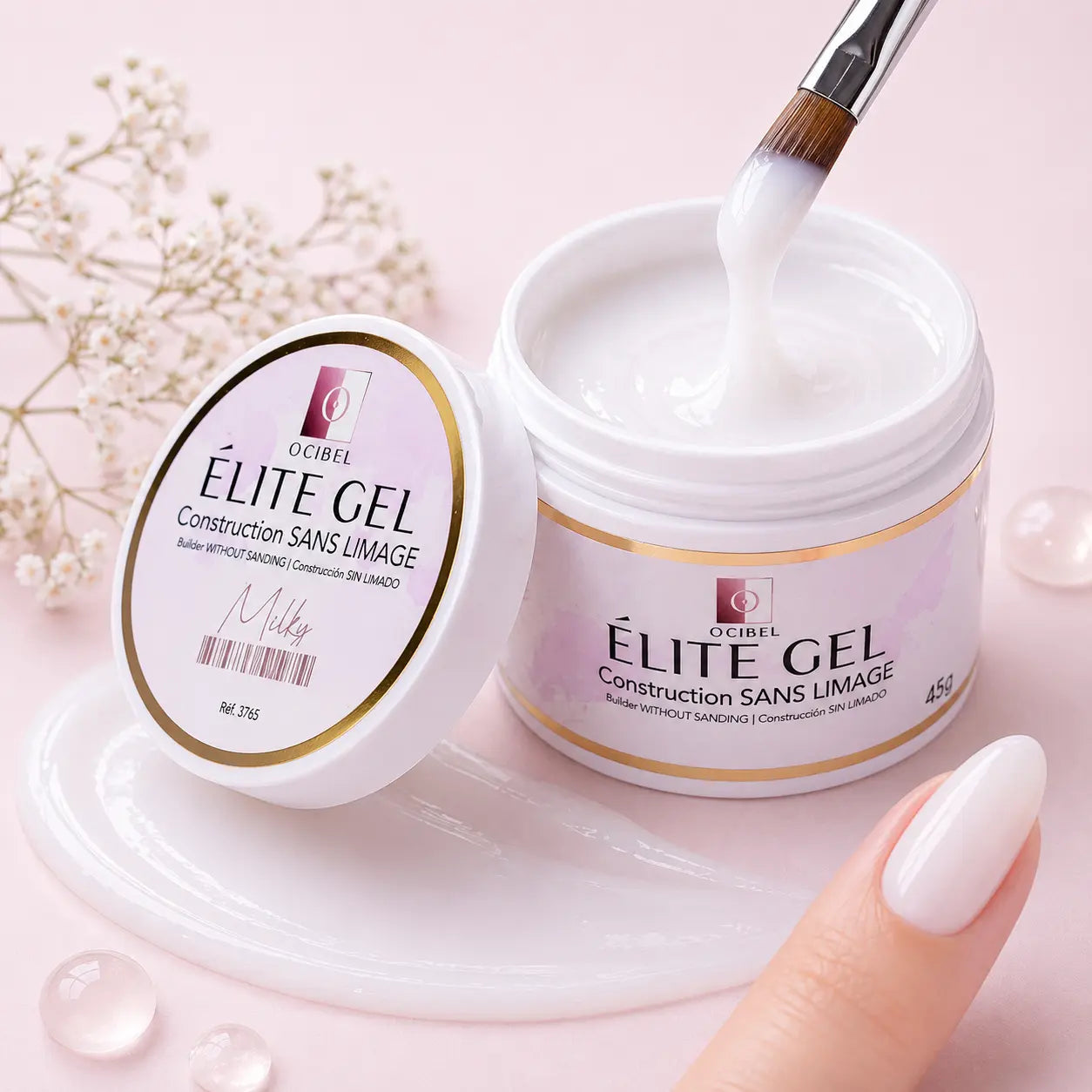 Élite - Gel Construction SANS LIMAGE 45g - Milky
