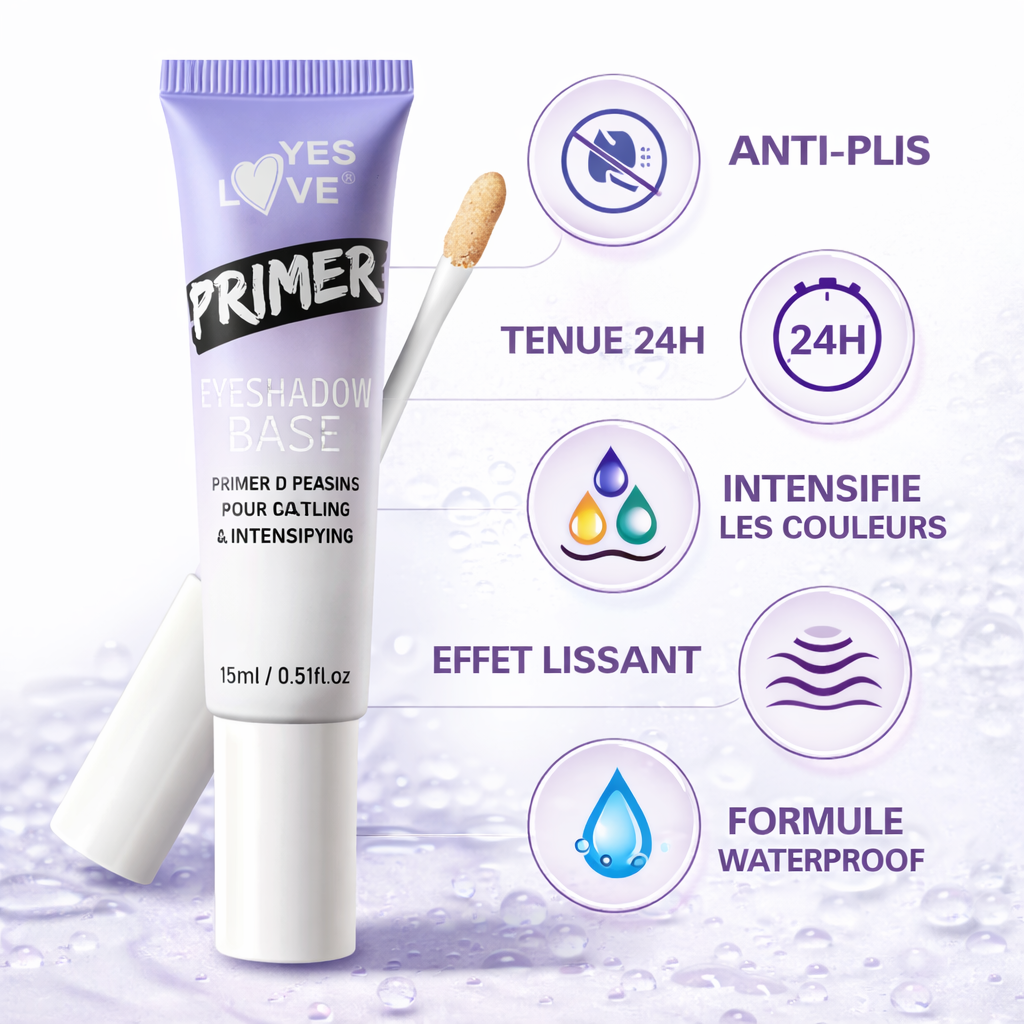 Eye Primer Base Paupières – Fixateur Fard à Paupières Anti-Plis Longue Tenue 24H Waterproof – Intensifie les Couleurs OCIBEL