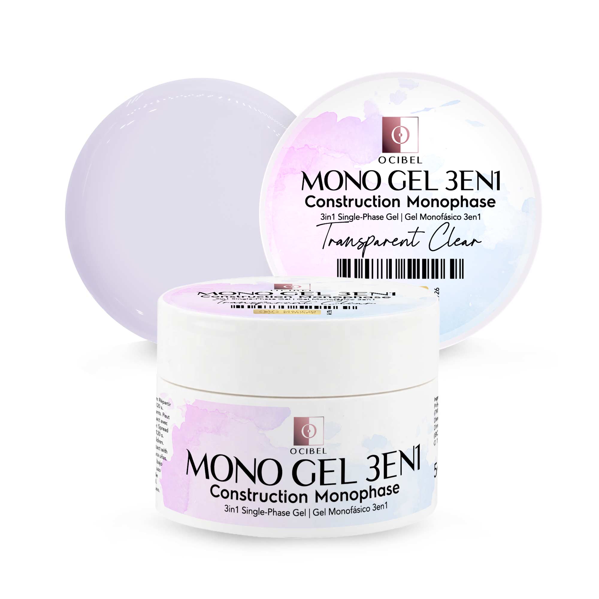 Gel Monophase 3en1 50g - Sans TPO - Sans HEMA - Transparent Clear OCIBEL