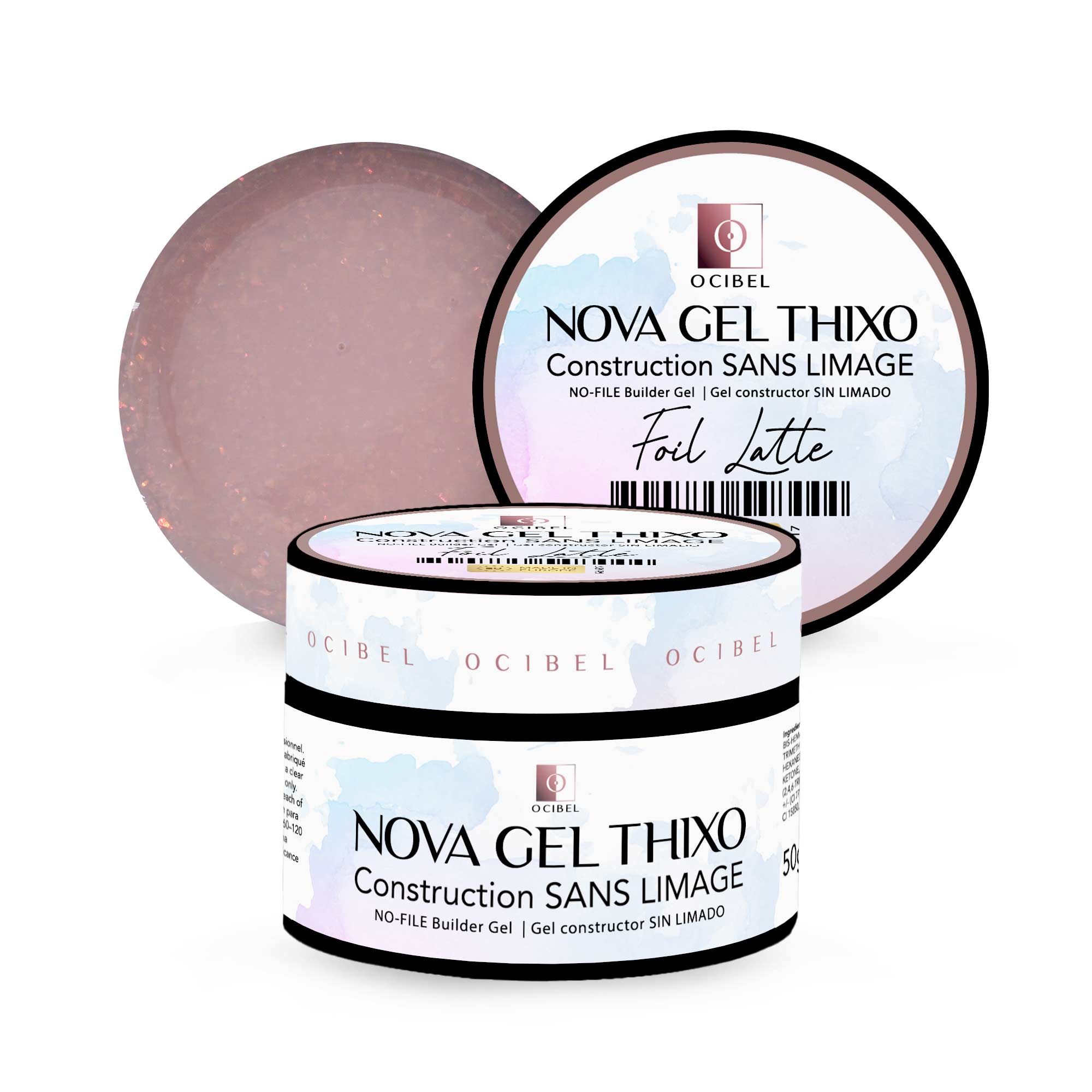 Gel de Construction Thixo SANS LIMAGE 50g - Sans TPO & HEMA - Foil Latte OCIBEL