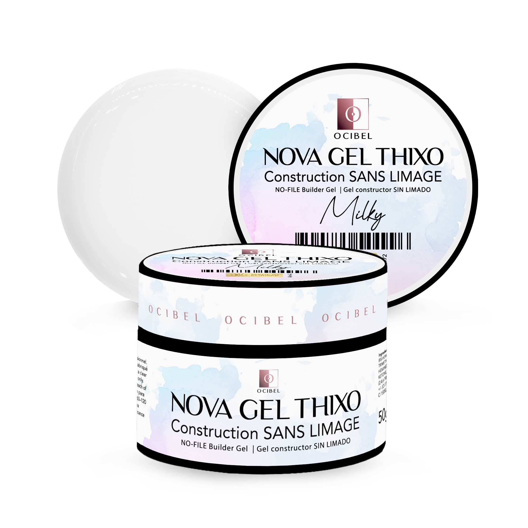 Gel de Construction Thixo SANS LIMAGE 50g - Sans TPO & HEMA - Milky OCIBEL