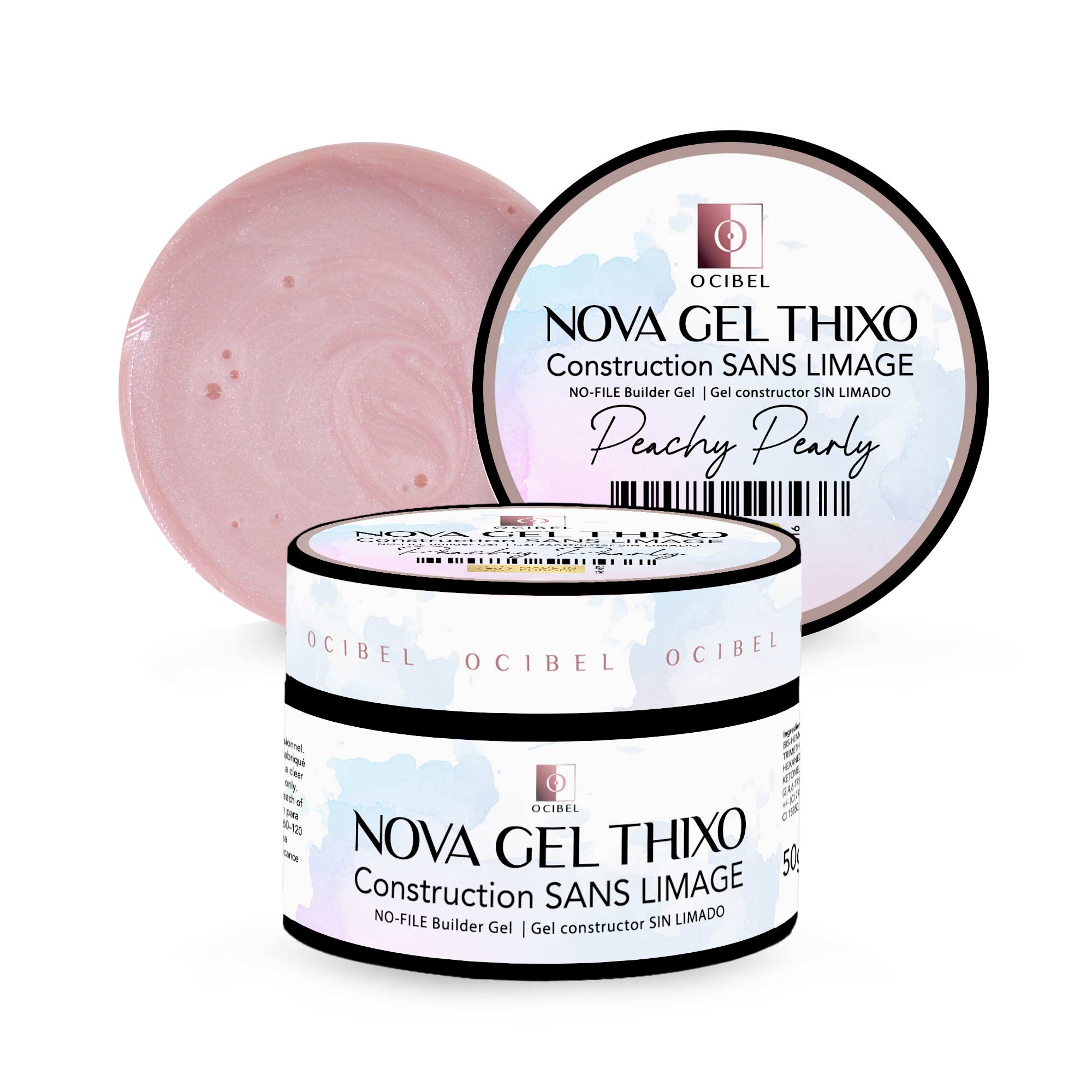 Gel de Construction Thixo SANS LIMAGE 50g - Sans TPO & HEMA - Peachy Pearly OCIBEL