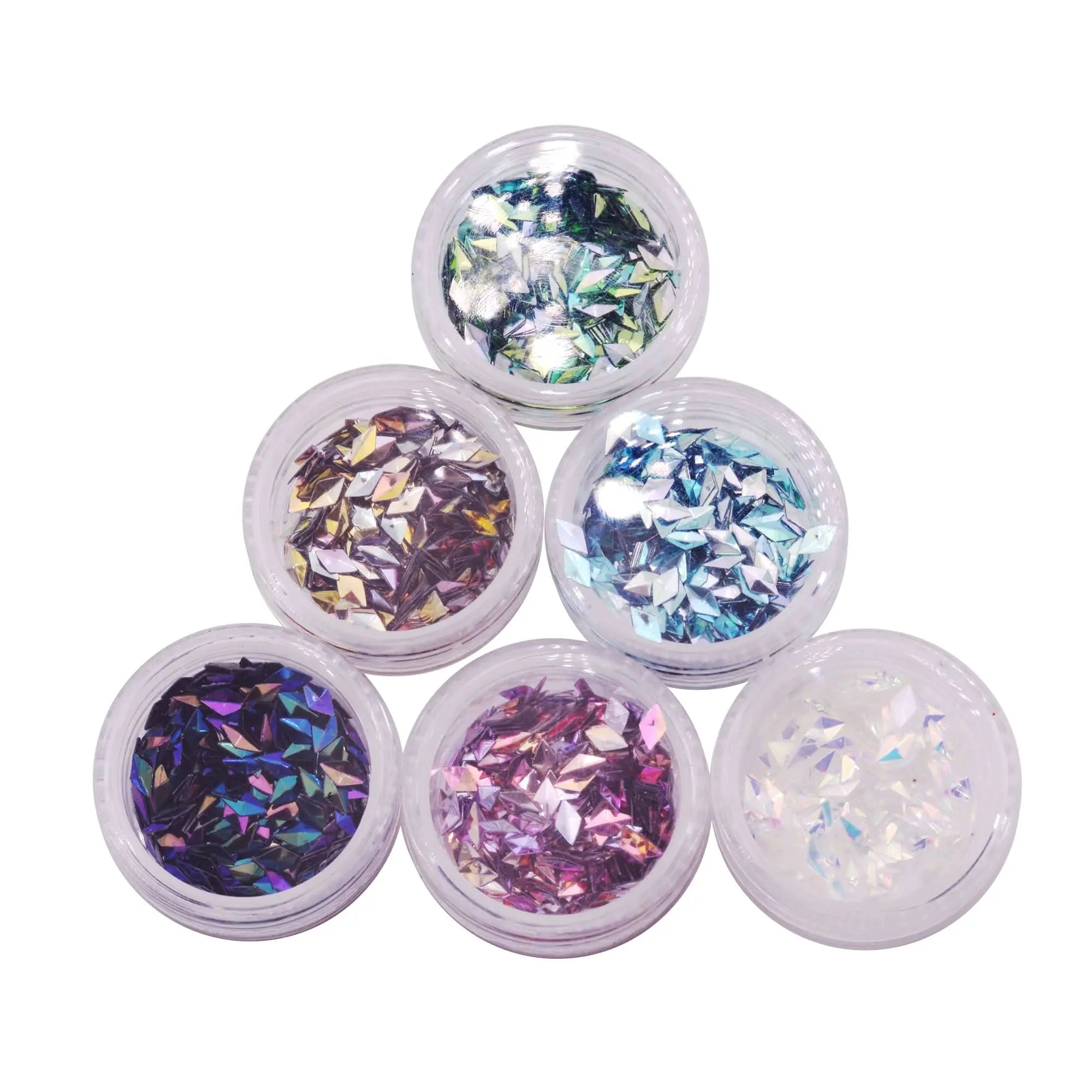 Lot de 6 Pots de Paillettes Losange Diamant 3D OCIBEL
