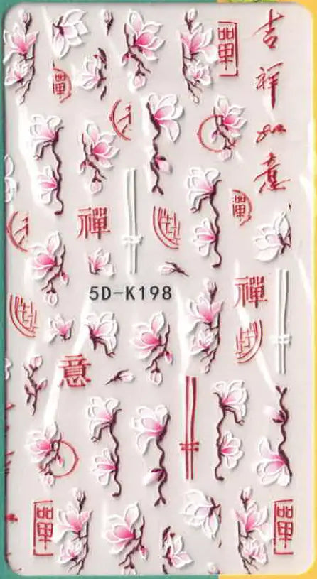 Planche Stickers Autocollant Fleur Japon OCIBEL