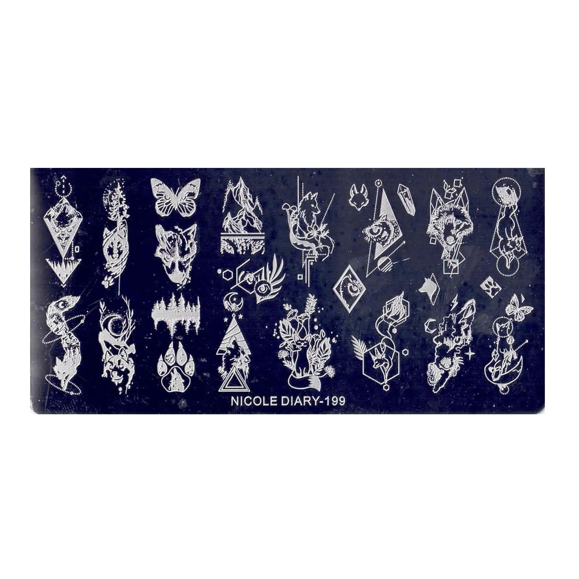 Plaque de Stamping pour Ongles Thème : Animaux OCIBEL