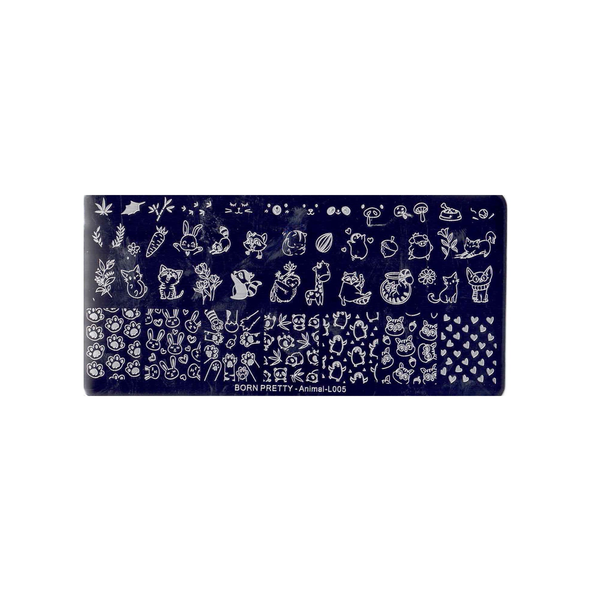 Plaque de Stamping pour Ongles Thème : Animaux OCIBEL