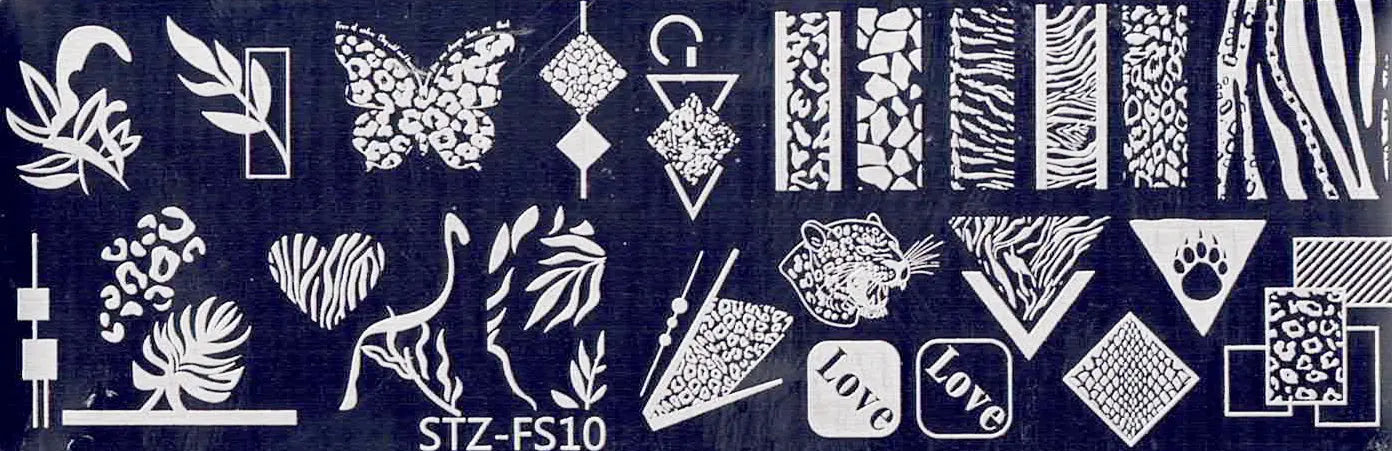 Plaque de Stamping pour Ongles Thème : Animaux OCIBEL