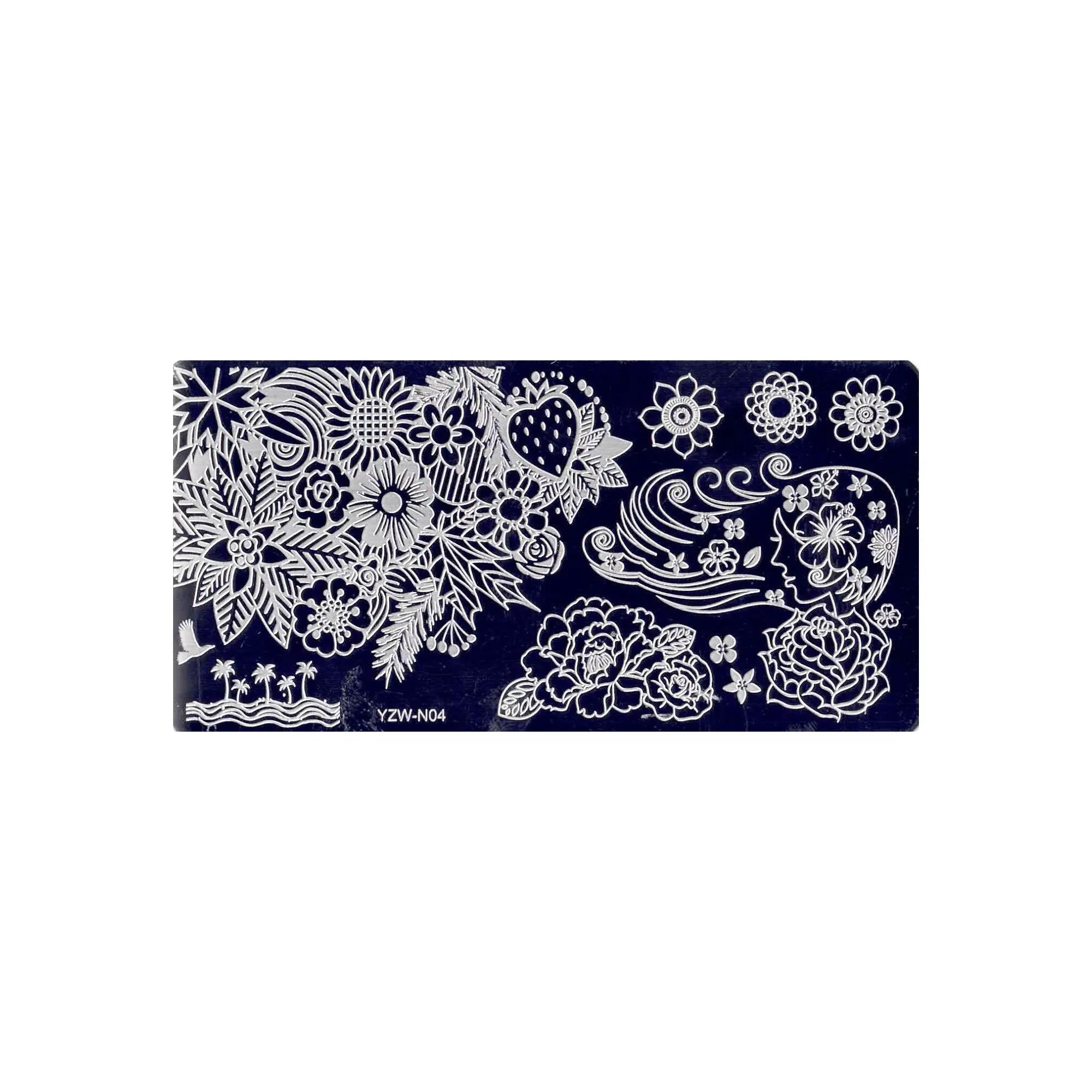 Plaque de Stamping pour Ongles Thème : Fleur OCIBEL