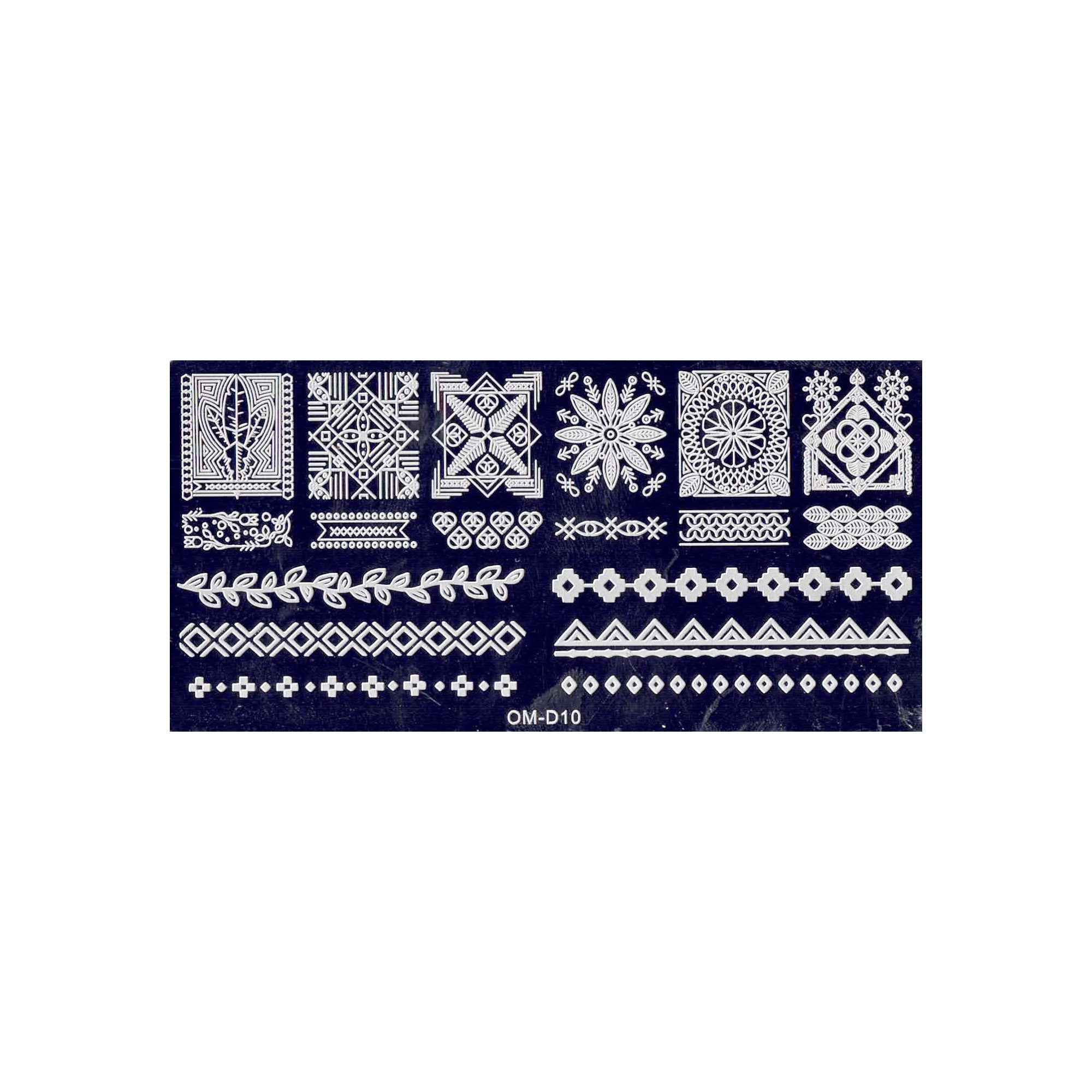 Plaque de Stamping pour Ongles Thème : Motif OCIBEL