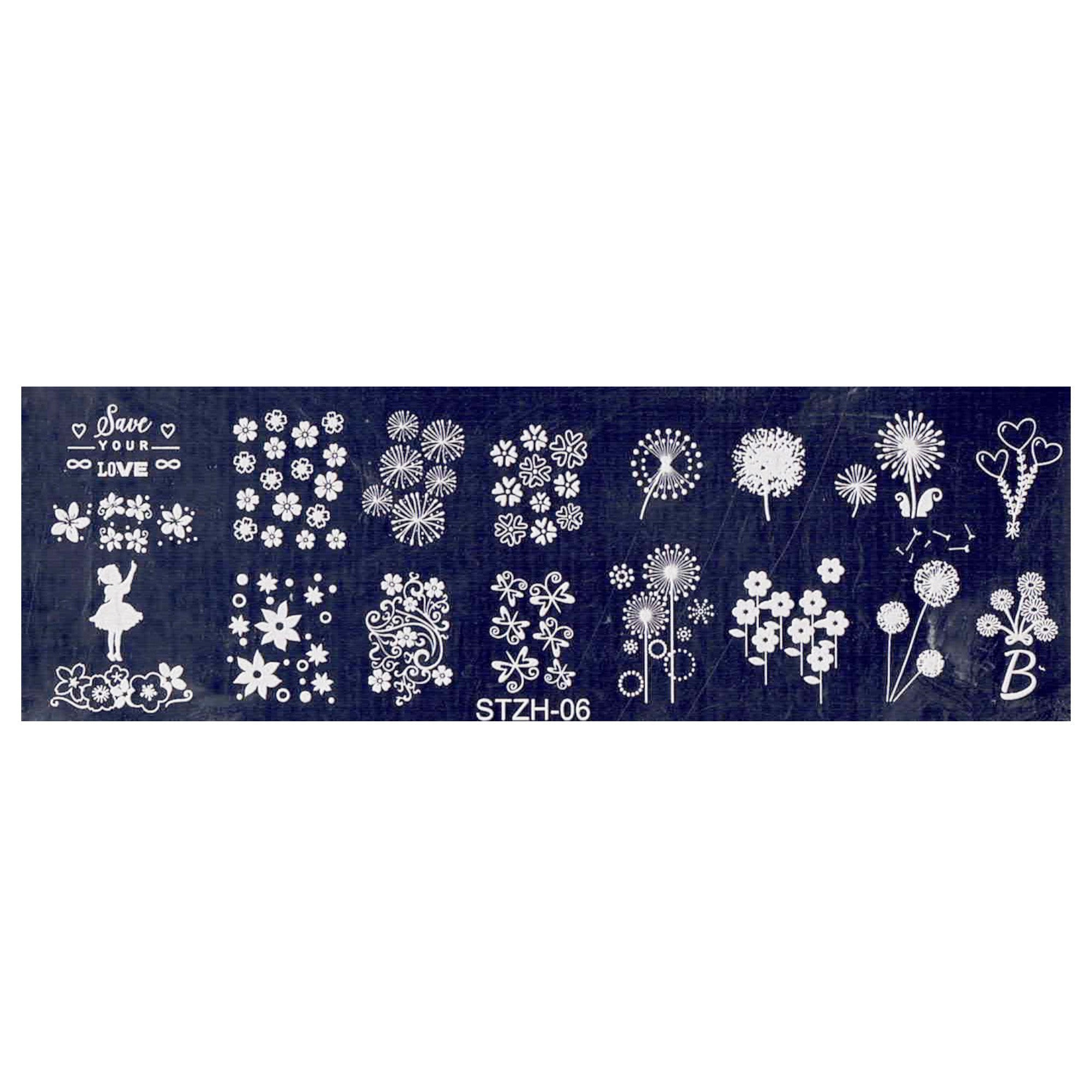 Plaque de Stamping pour Ongles Thème : Motif OCIBEL