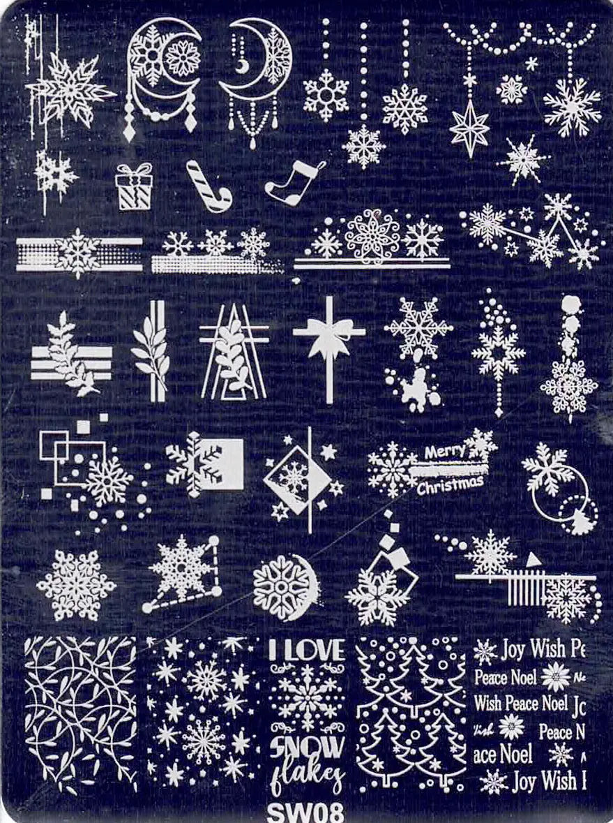 Plaque de Stamping pour Ongles Thème : Noël OCIBEL