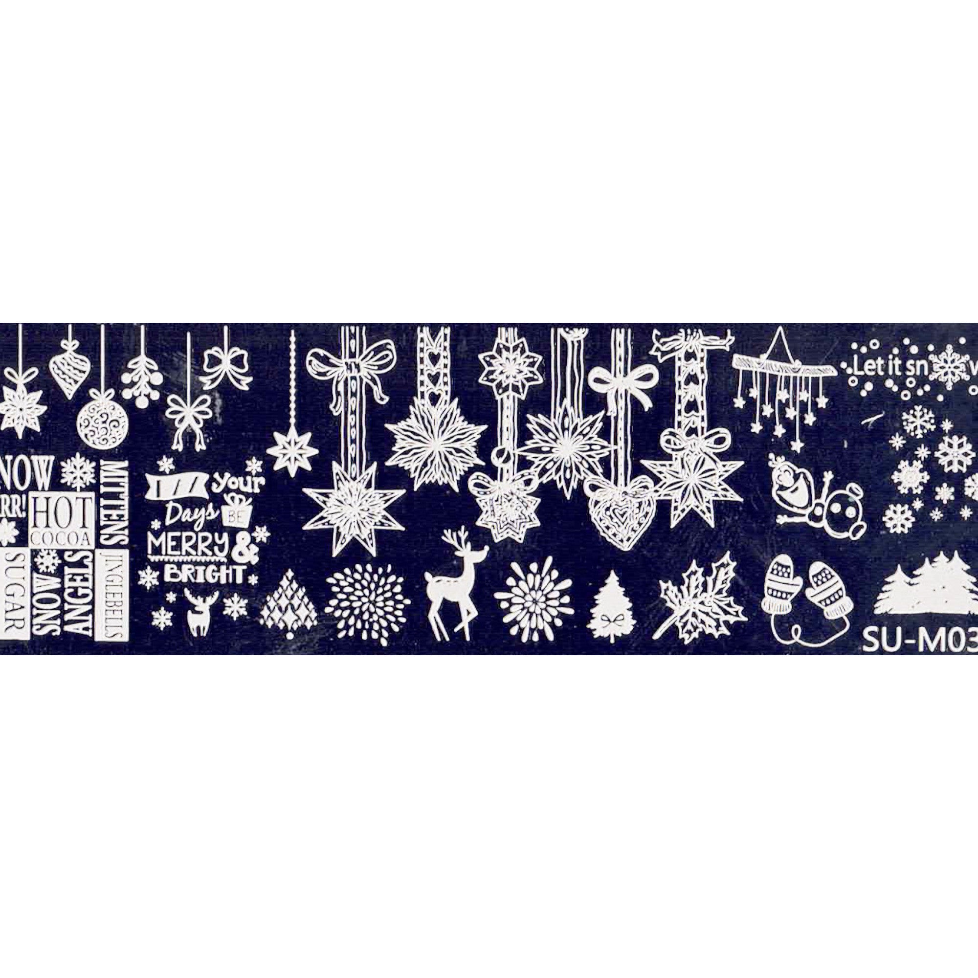 Plaque de Stamping pour Ongles Thème : Noël OCIBEL