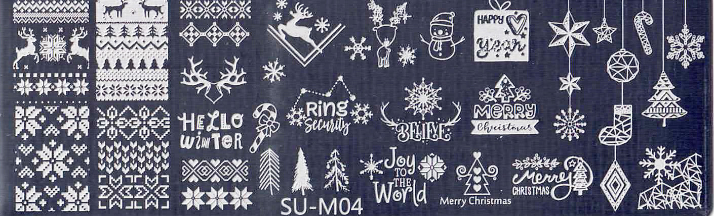 Plaque de Stamping pour Ongles Thème : Noël OCIBEL