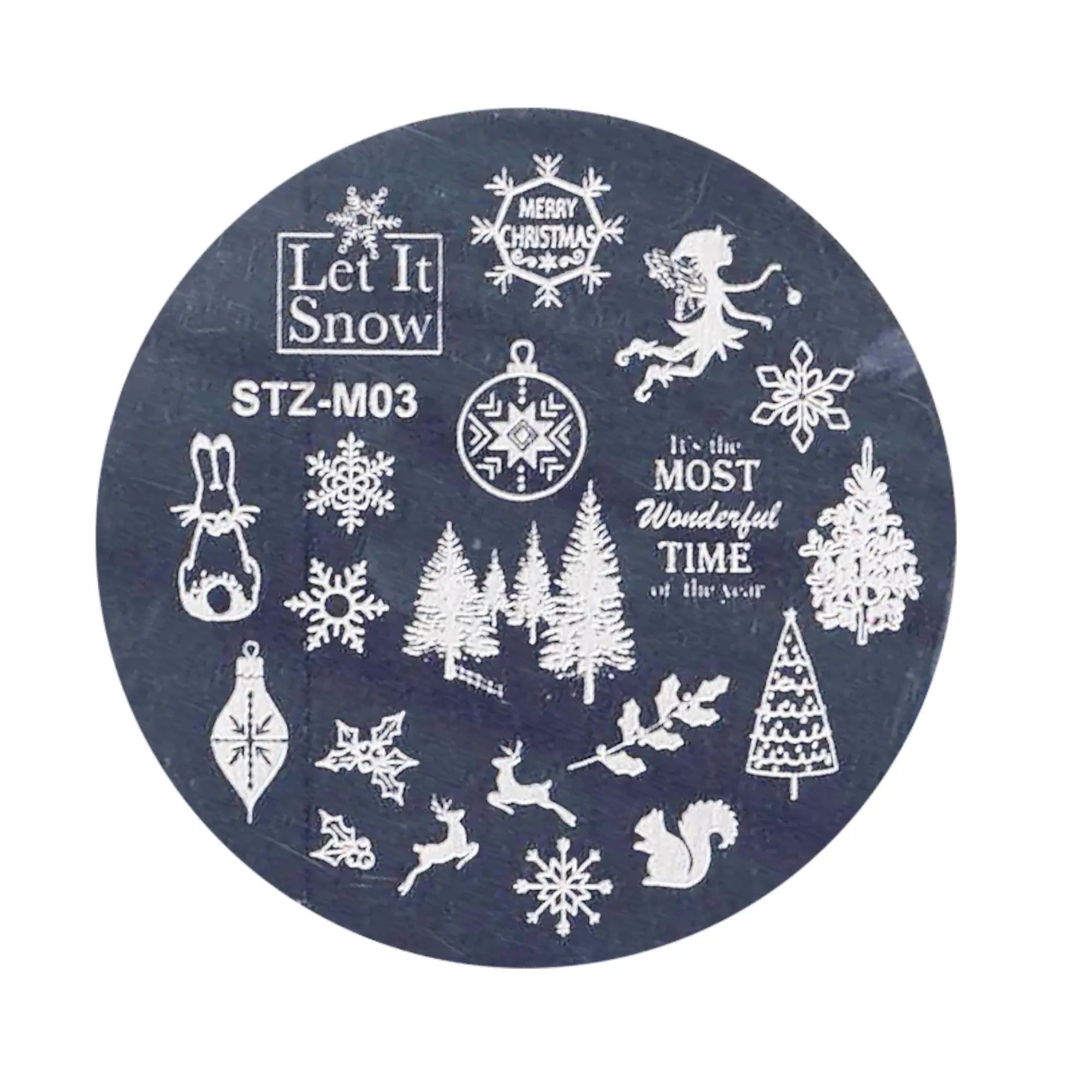 Plaque de Stamping pour Ongles Thème : Noël OCIBEL