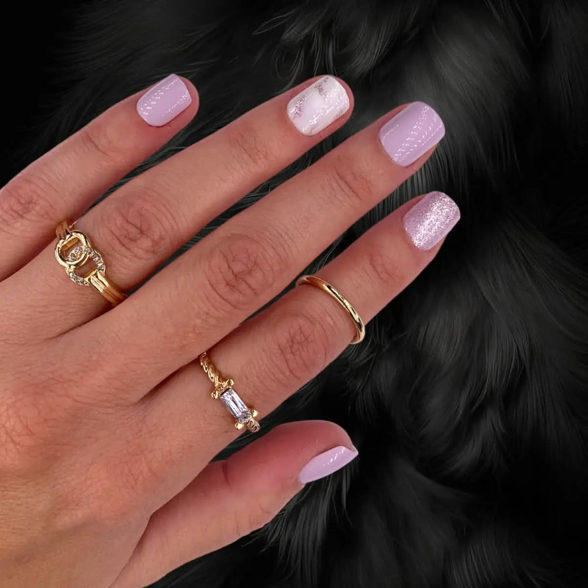 Press On Nails Faux Ongles Réutilisables - Extra Short Carré Mauve OCIBEL