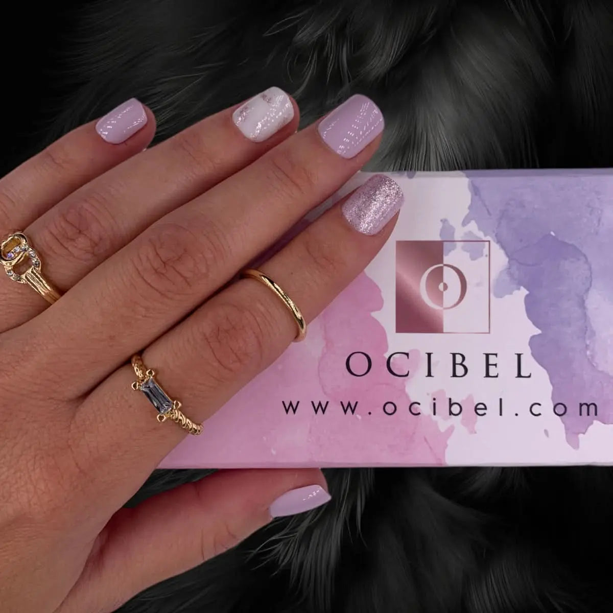 Press On Nails Faux Ongles Réutilisables - Extra Short Carré Mauve OCIBEL