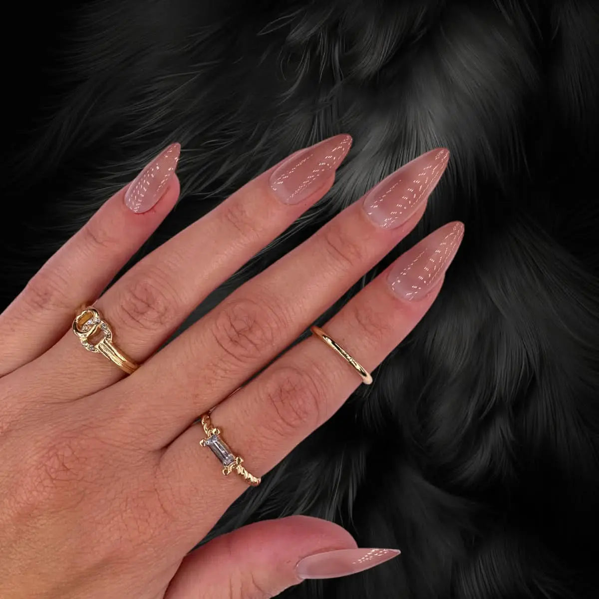 Press On Nails Faux Ongles Réutilisables - Medium Amande dégradé Nude OCIBEL