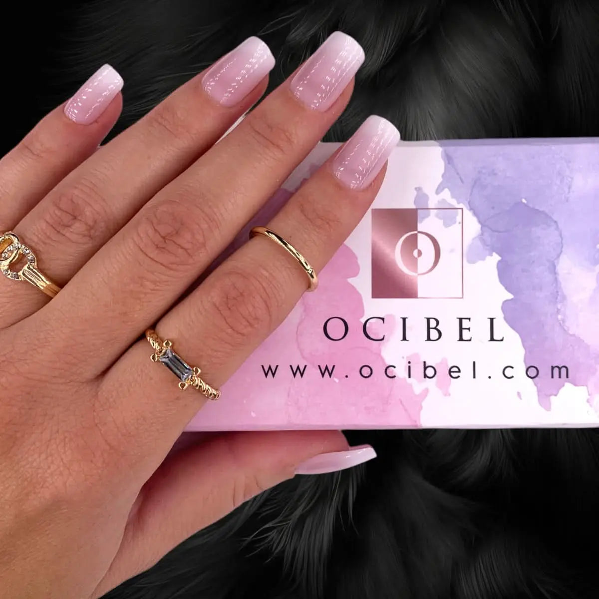 Press On Nails Faux Ongles Réutilisables - Medium Carré Babyboomer OCIBEL