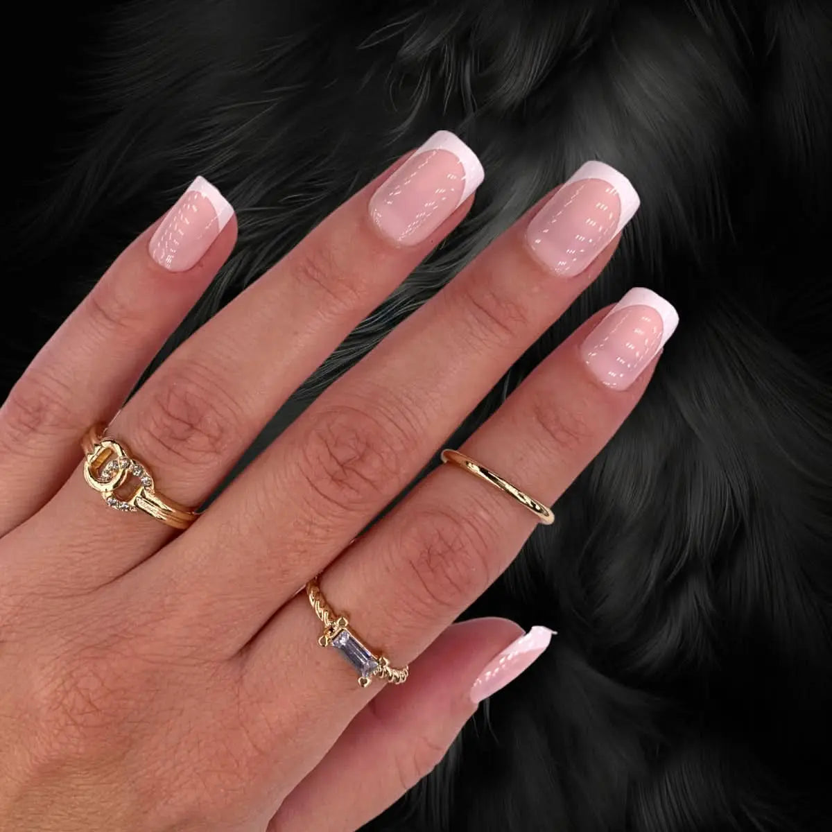 Press On Nails Faux Ongles Réutilisables - Medium Carré French OCIBEL