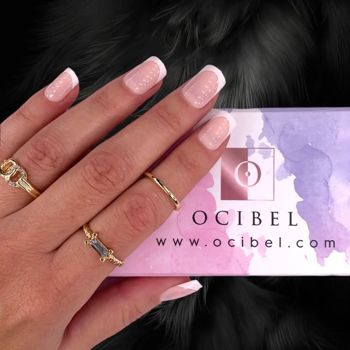 Press On Nails Faux Ongles Réutilisables - Medium Carré French OCIBEL