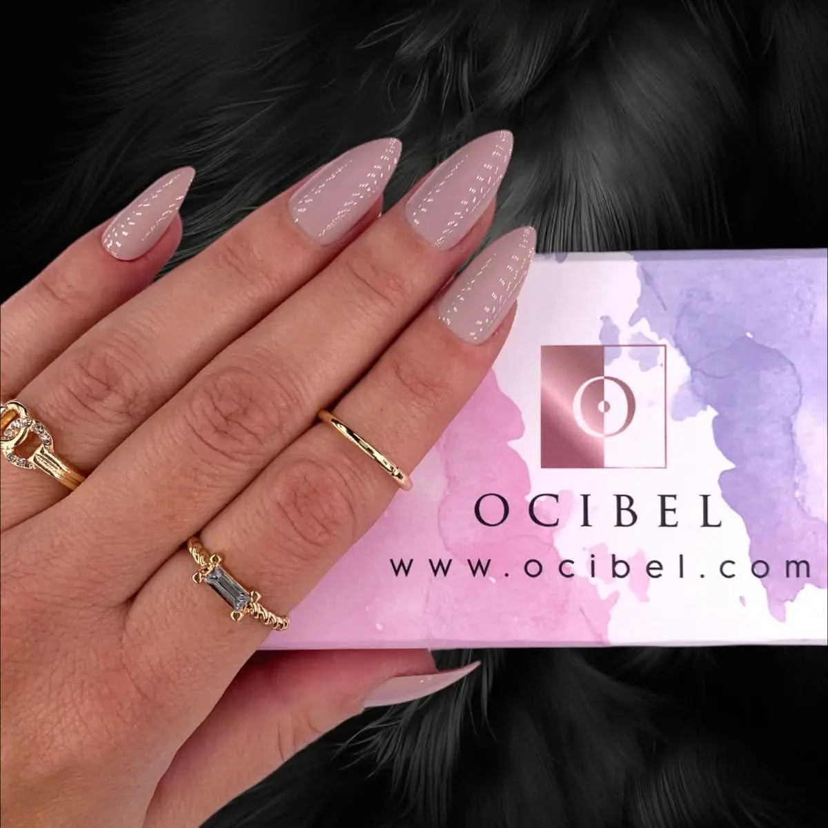 Press On Nails Faux Ongles Réutilisables - Medium Stiletto Nude OCIBEL