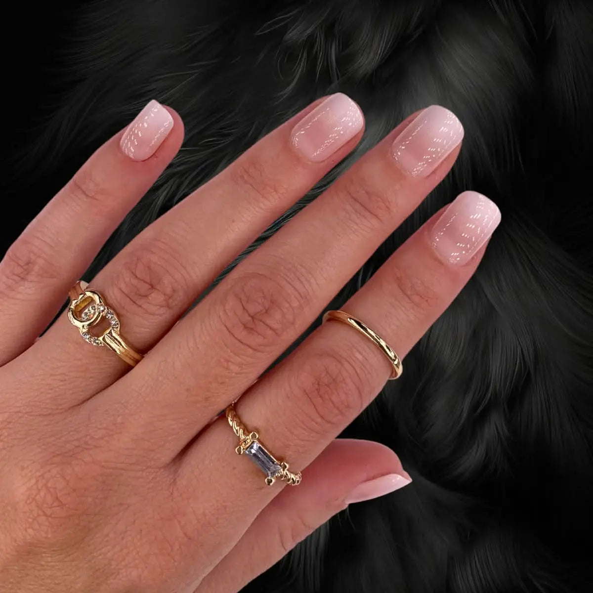 Press On Nails Faux Ongles Réutilisables - Short Carré Babyboomer OCIBEL