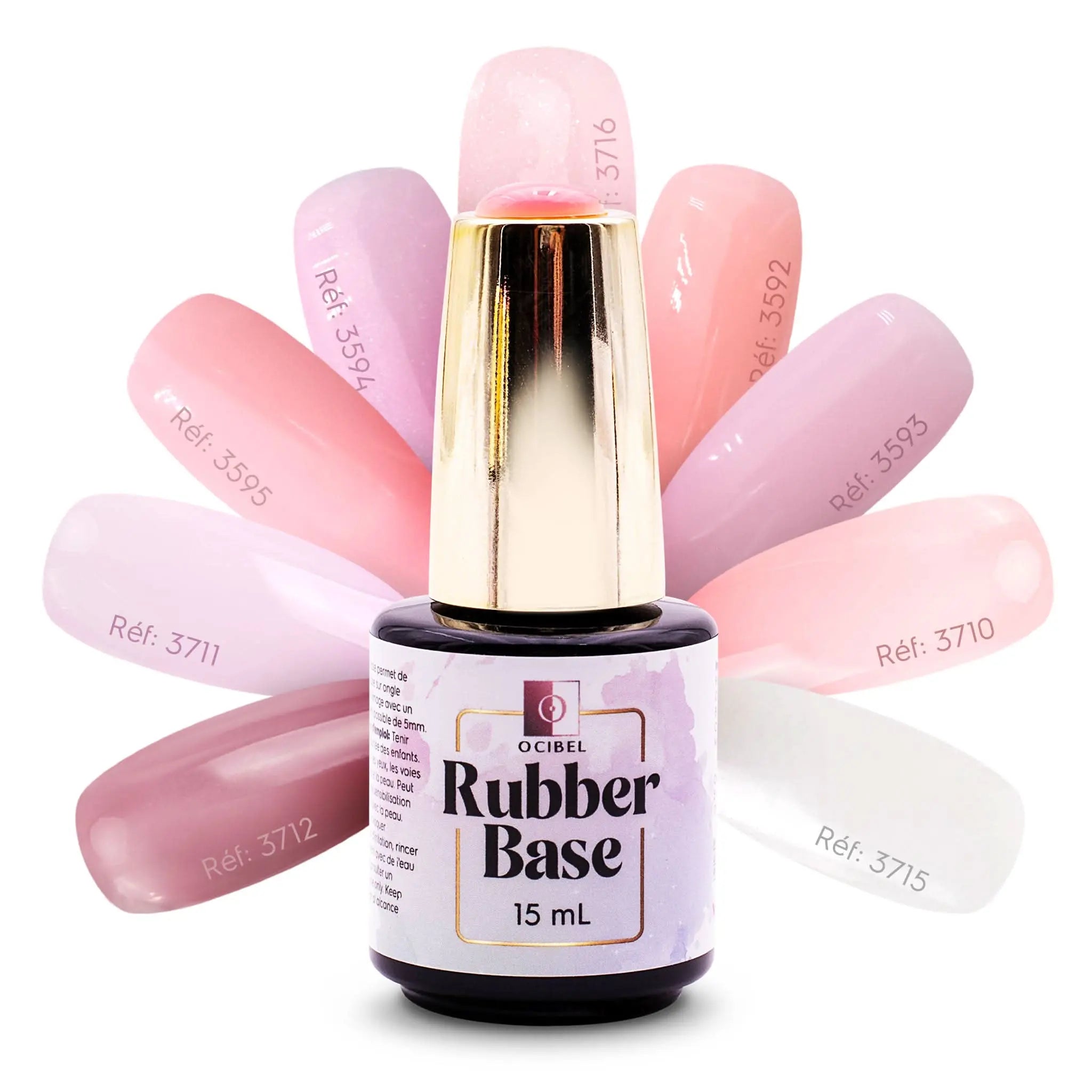 Rubber Base - Gummy Base UV / LED Fibré Camouflage Pailleté - 15 ml OCIBEL