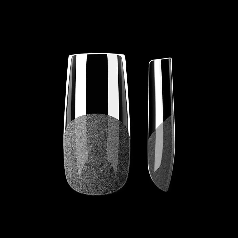 Soft Gel Nail Tips 504 Capsules Pose Américaine Demi-Mat Transparente 12 tailles - Long Square Carré OCIBEL