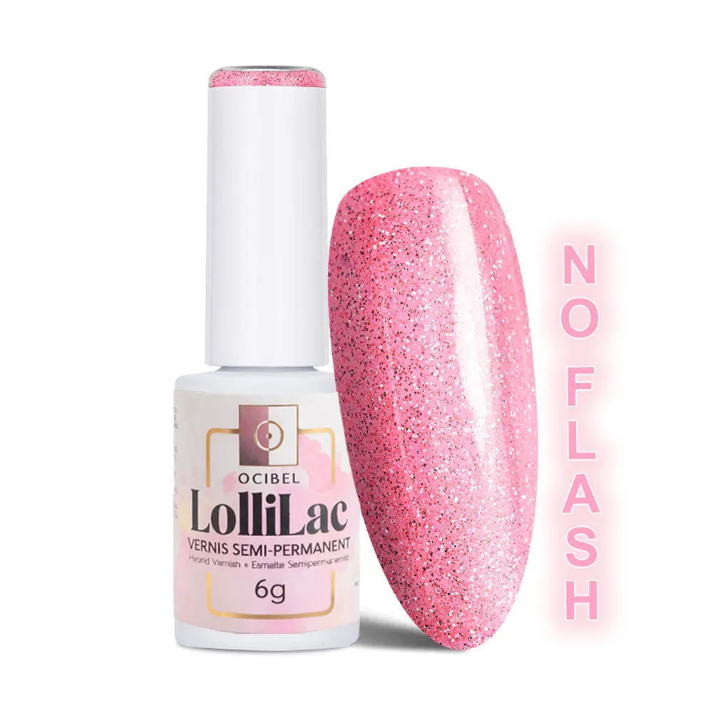 Vernis Semi Permanent UV / LED - Flash Glitter Light Pink 6g OCIBEL