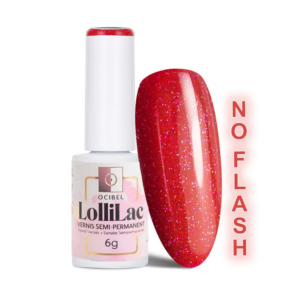Vernis Semi Permanent UV / LED - Flash Glitter Raspberry 6g OCIBEL