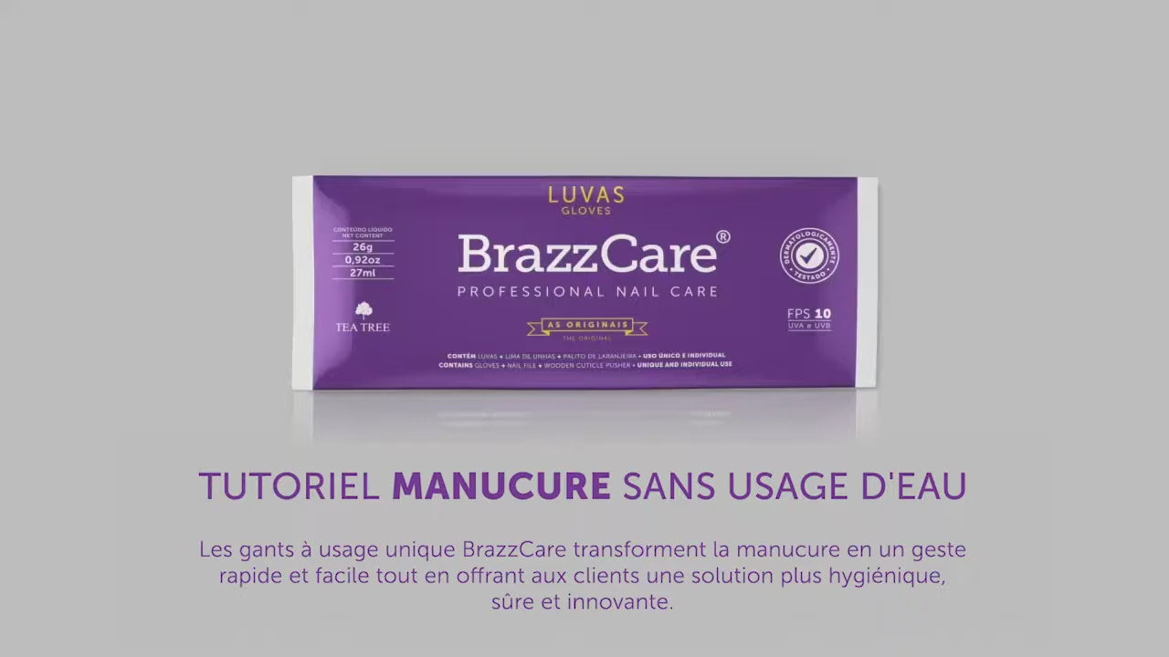Carton 90 sachets BrazzCare BalbCare Gant Manucure Brésilienne inclus 1 Lime et Bâtonnet