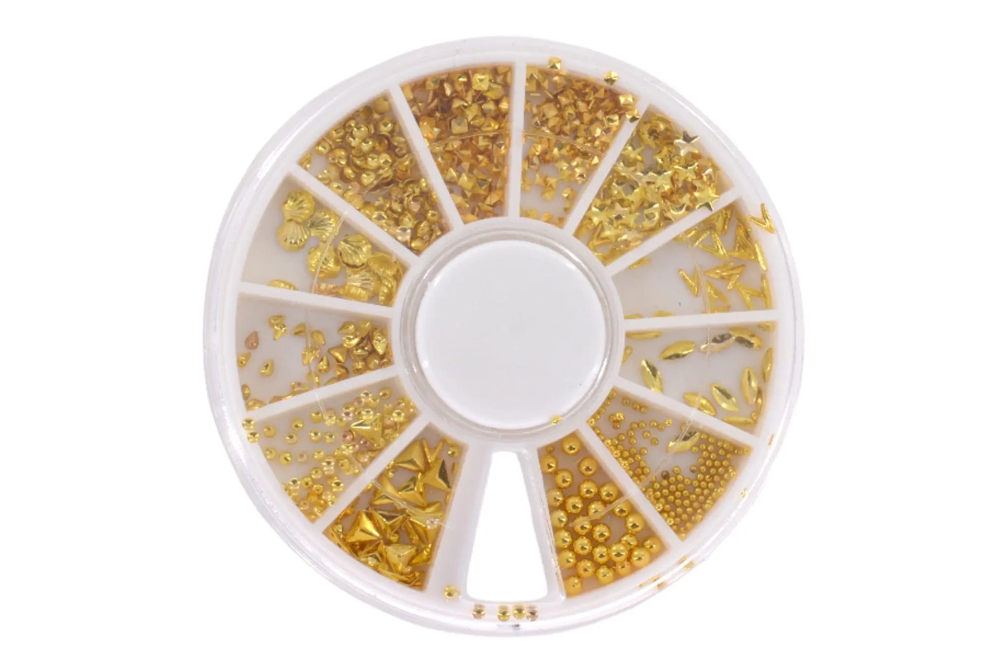 Carrousel Nail Art Déco Métal Coquillage Micro Bille Rond Etoile Or OCIBEL