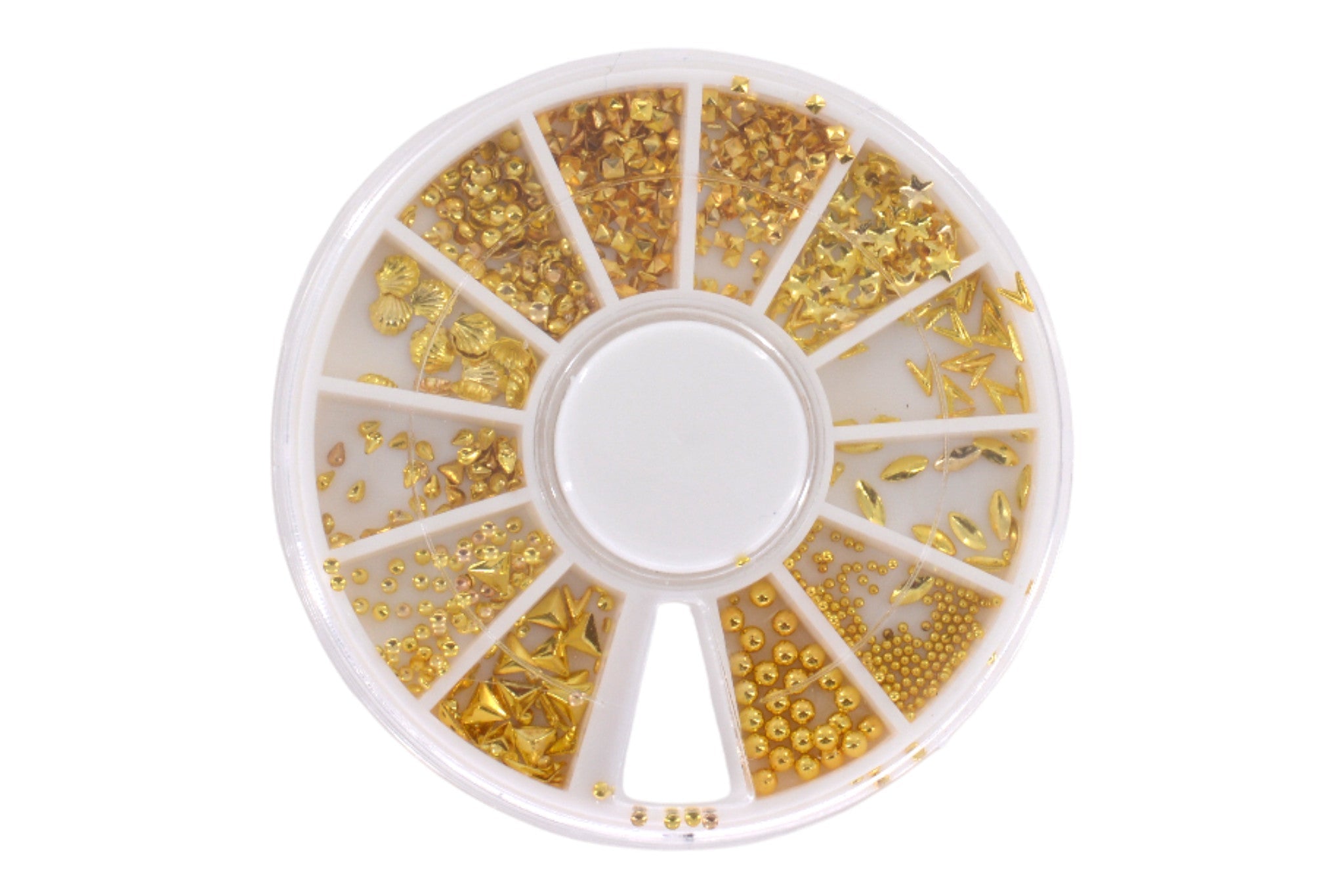 Carrousel Nail Art Déco Métal Coquillage Micro Bille Rond Etoile Or OCIBEL