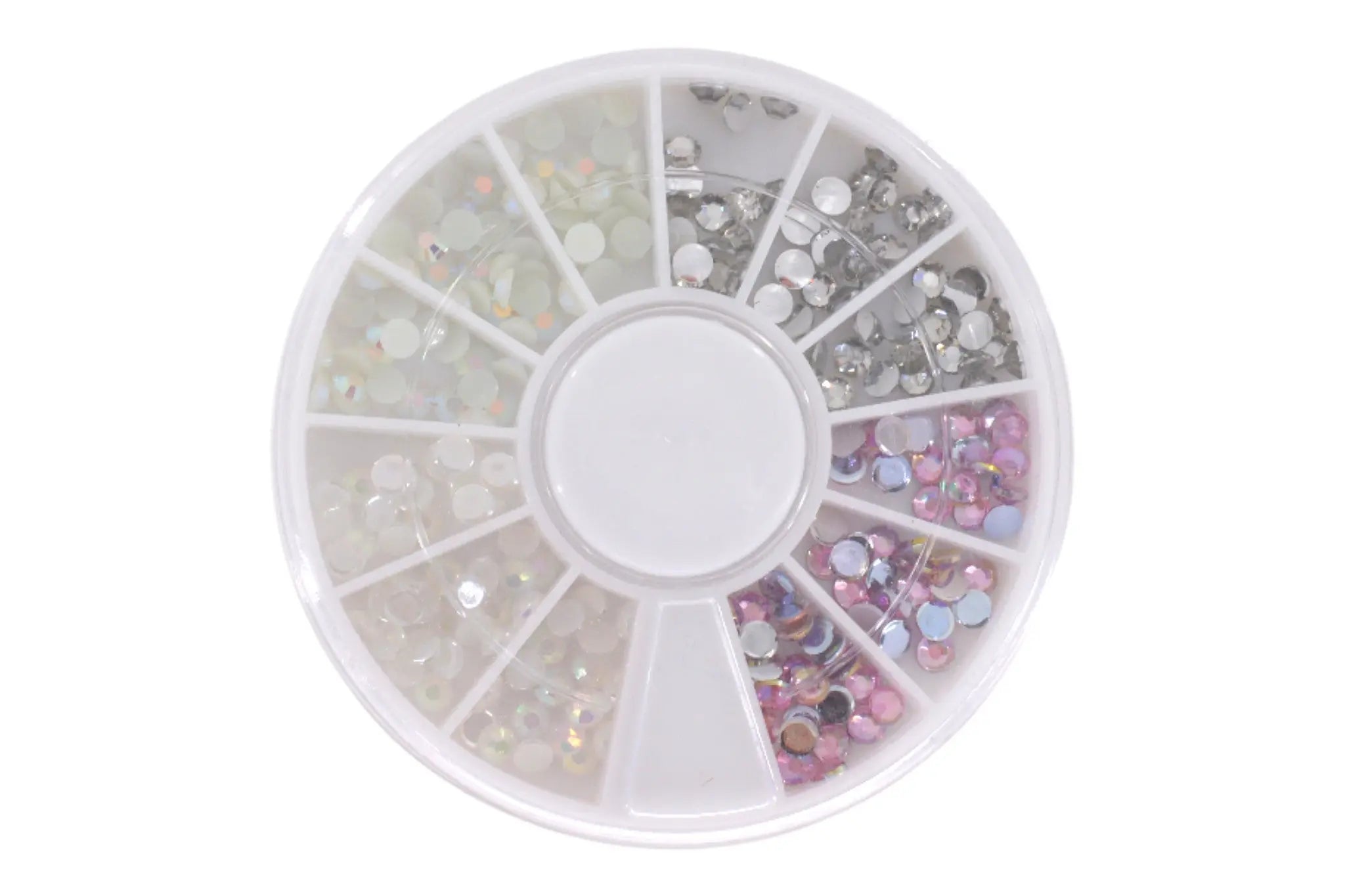 Carrousel Nail Art Strass Moyen Blanc Rose Argent OCIBEL