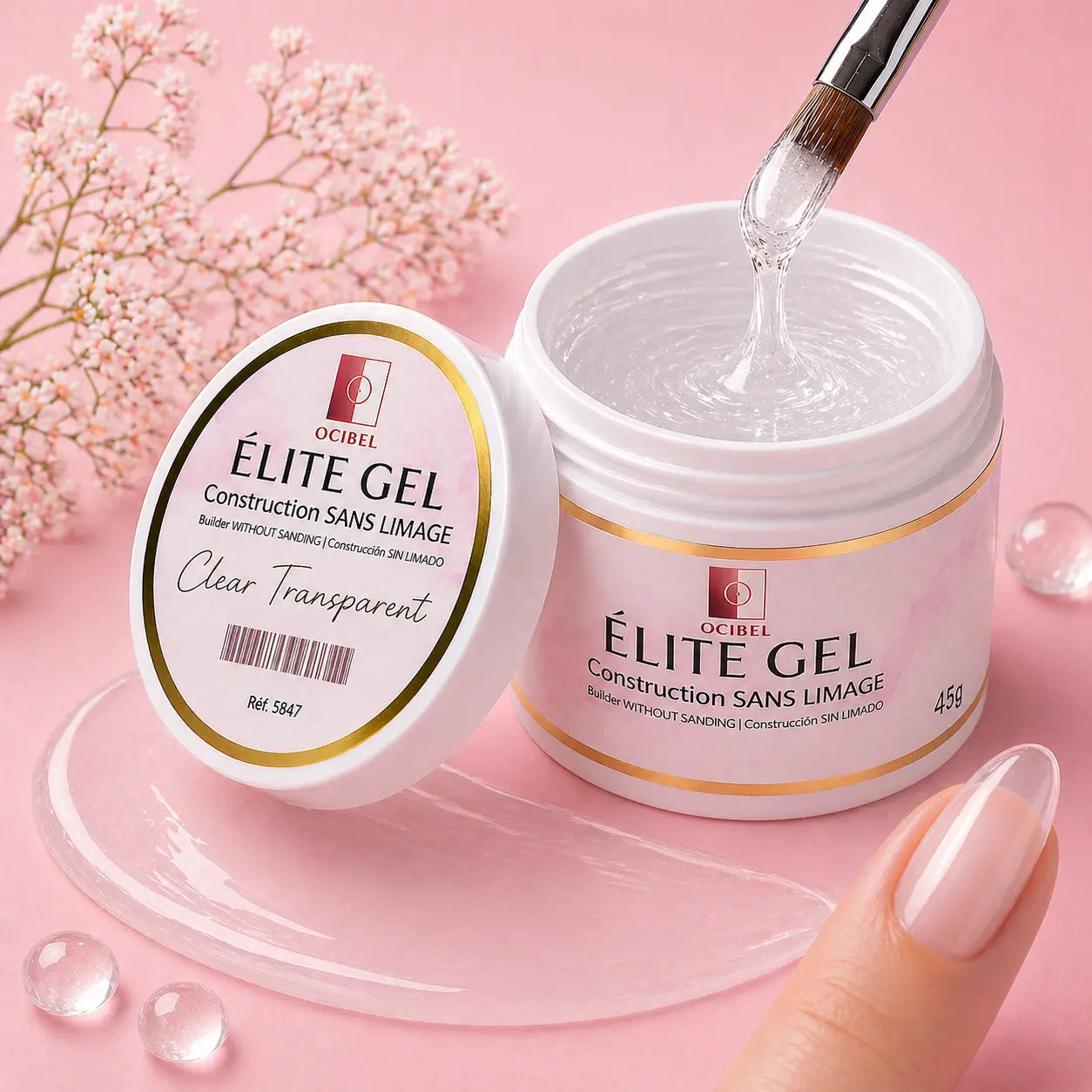 Élite - Gel Construction SANS LIMAGE 45g - Clear Transparent