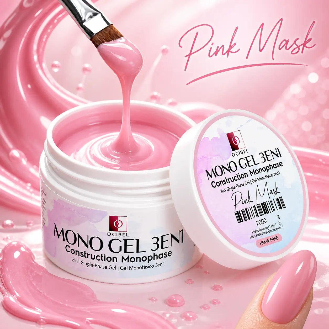 Gel de Construction Monophase 3en1 50g - Pink Mask