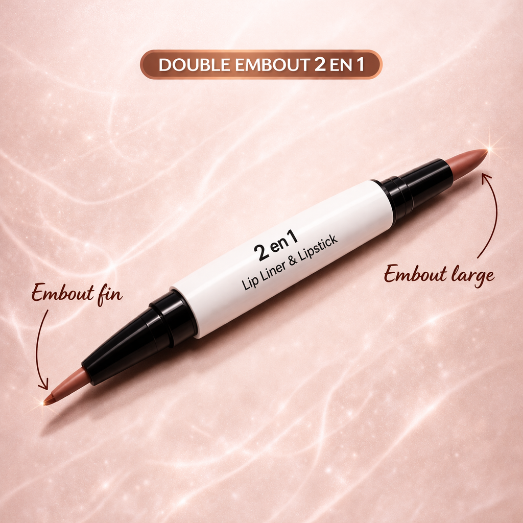 Lot 6 Lip Liner & Lipstick 2 en 1 Double Embout – Crayon Contour Lèvres & Rouge à Lèvres Mat Haute Pigmentation Nude à Marron OCIBEL