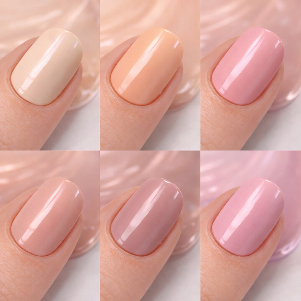 Lot de 6 Vernis à Ongles Nude 6 x 13 ml – Effet Gel Brillant – Tenue 9 Jours – Séchage Rapide – Couleurs Naturelles Élégantes – Finition Professionnelle OCIBEL
