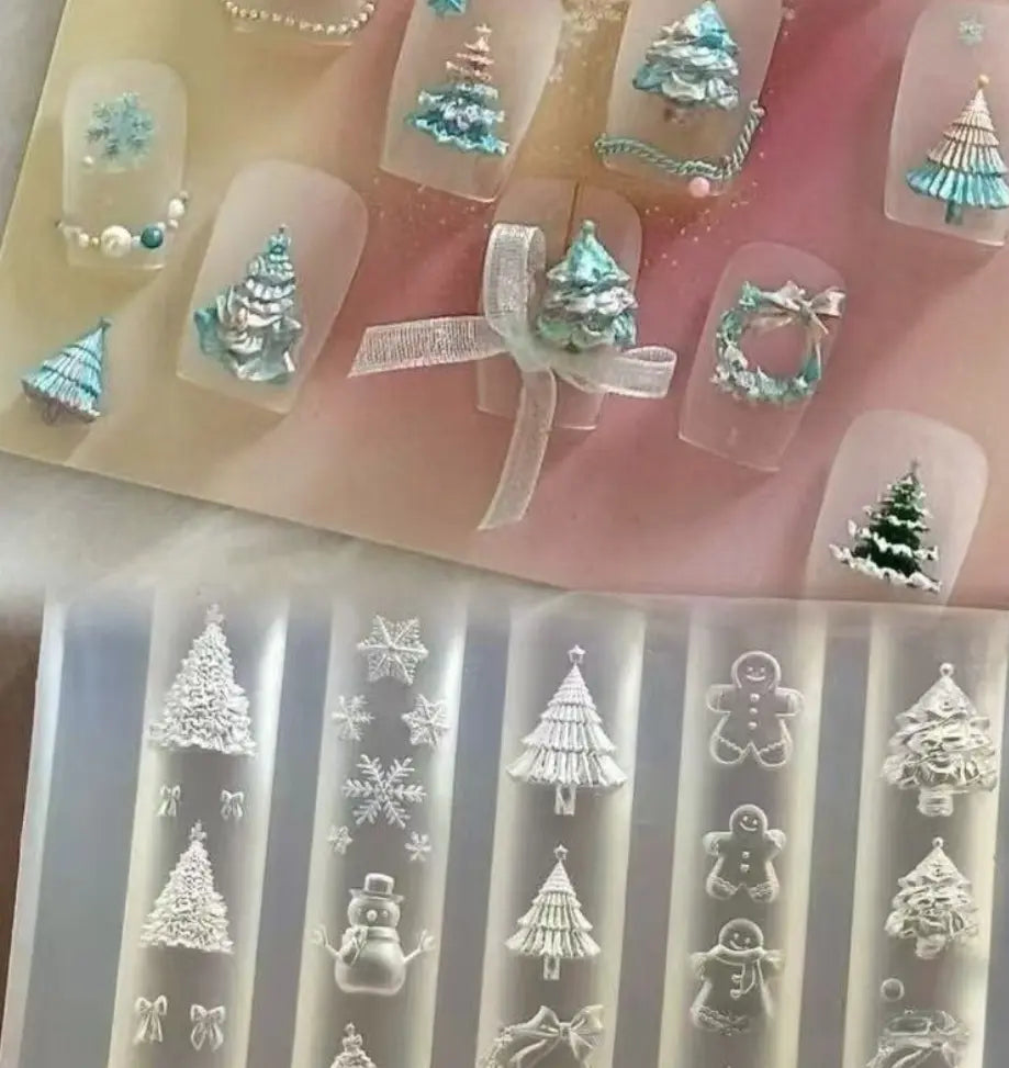 Moules silicone 3D Noël – Décorations Nail Art et résine 1 OCIBEL