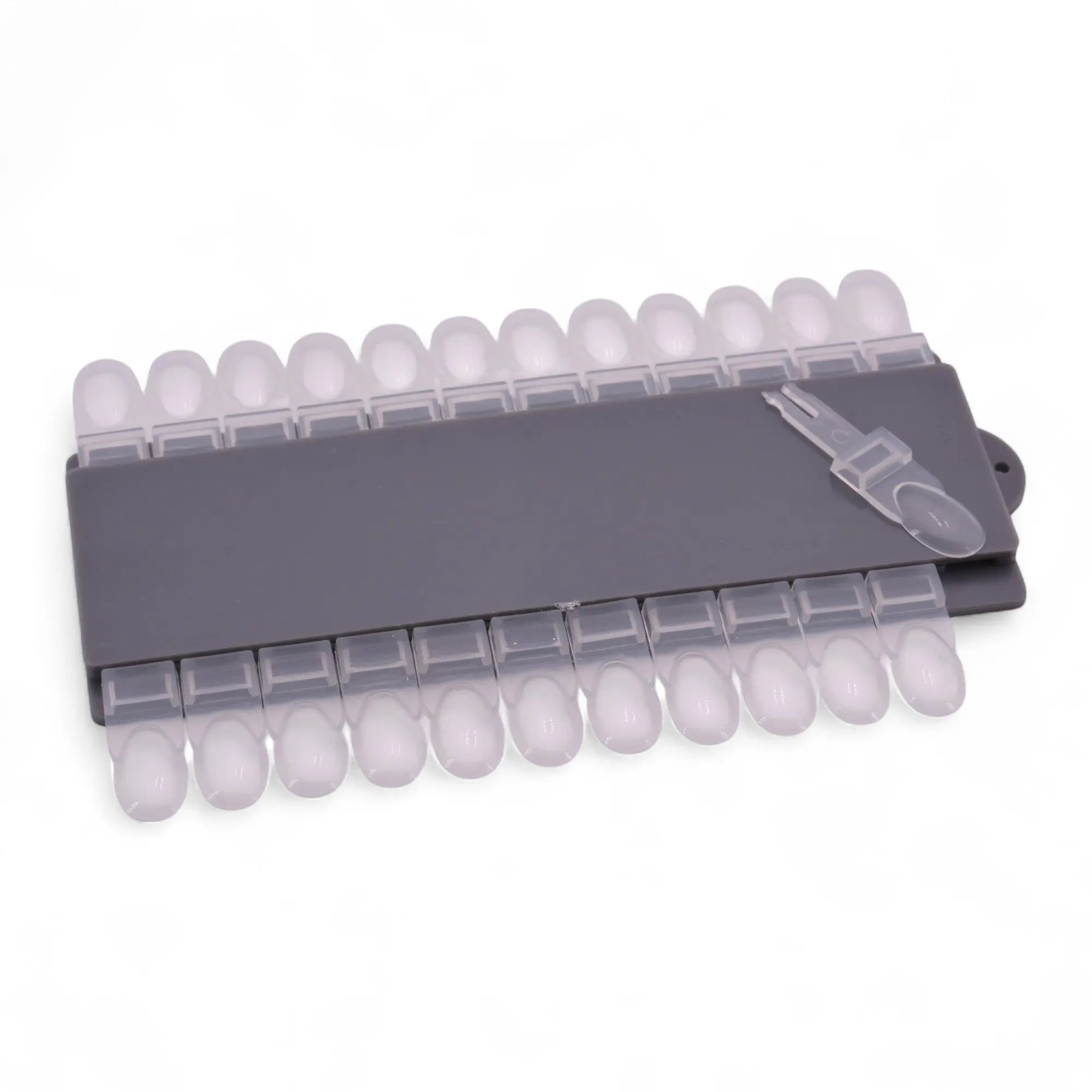 Nuancier Transparent 24 Ongles Détachables Fond Gris Couleurs VSP OCIBEL