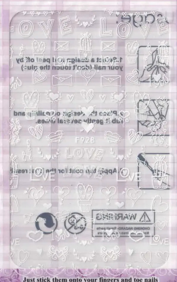 Planche Stickers Autocollant Cœur OCIBEL