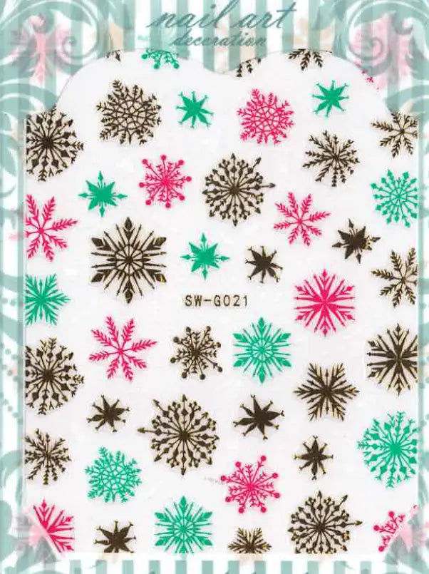 Planche Stickers Autocollant Flocon Noel OCIBEL