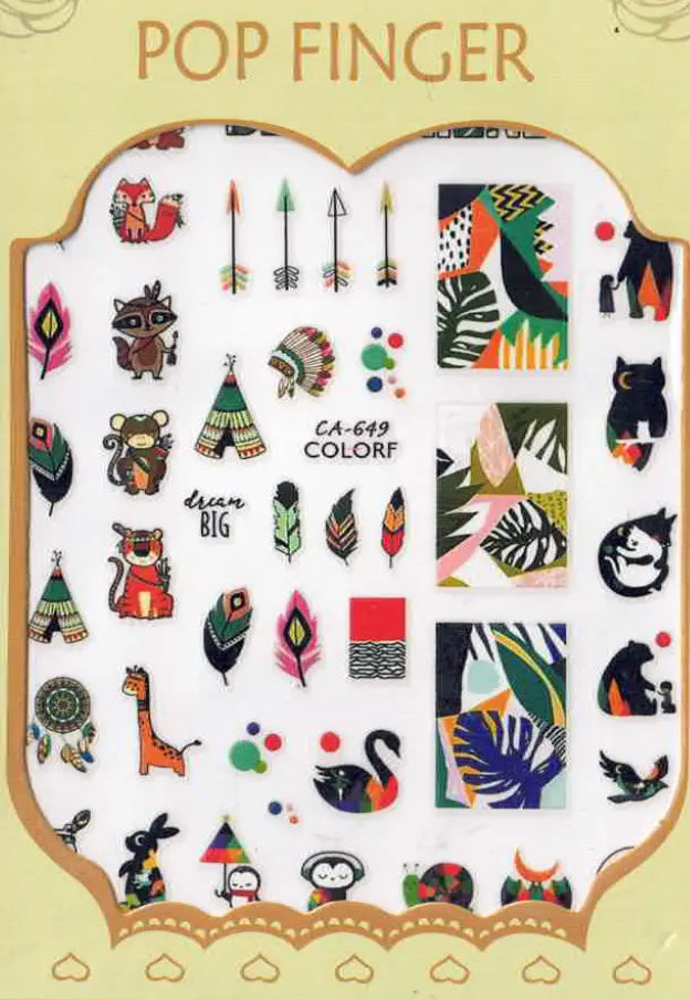 Planche Stickers Autocollant Indien OCIBEL